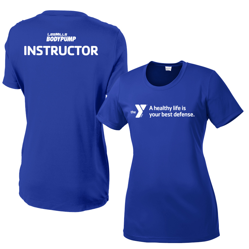 Les Mills Body Pump Ladies Competitor Tee: Best Defense - Royal