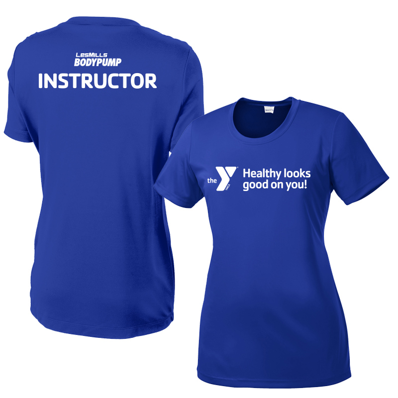 Les Mills Body Pump Ladies Competitor Tee: Healthy Looks Good - Royal