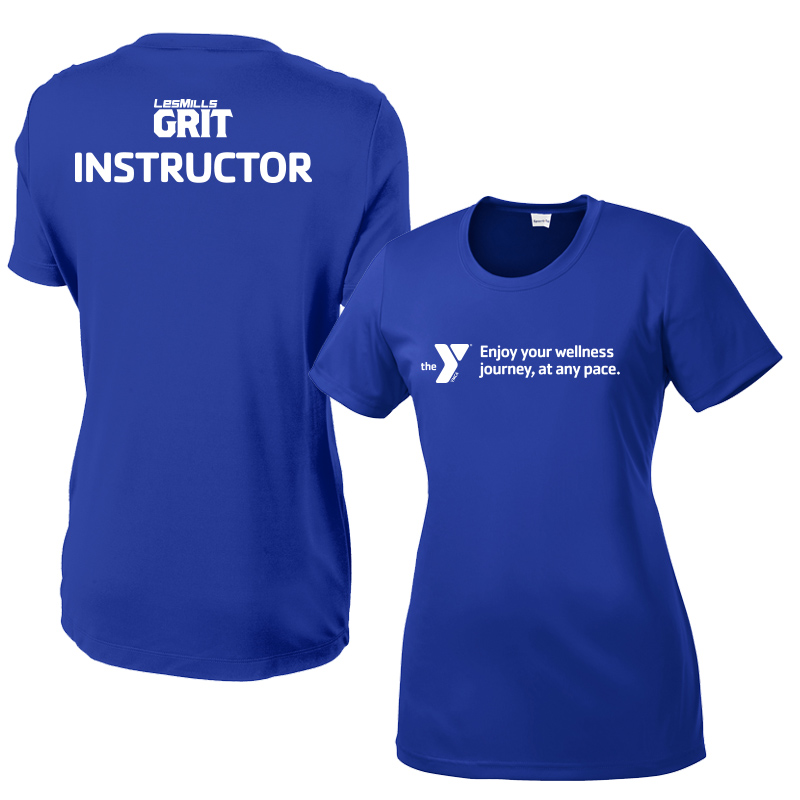 Les Mills Grit Ladies Competitor Tee: Wellness Journey - Royal