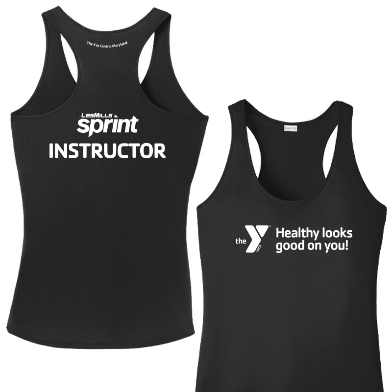 Les Mills Sprint Ladies Racerback Tank : Healthy Looks Good - Black