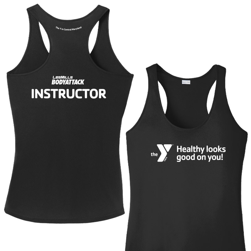 Les Mills Body Attack Ladies Racerback Tank : Healthy Looks Good - Black