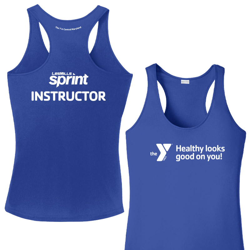 Les Mills Sprint Ladies Racerback Tank : Healthy Looks Good - Royal