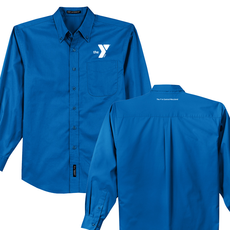 Long Sleeve Easy Care Shirt - Strong blue