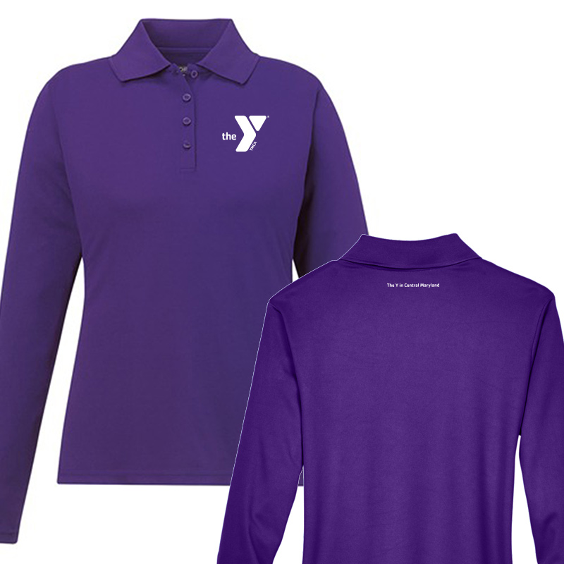 Ladies Long-Sleeve Polo-Purple