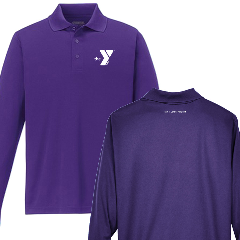 Long-Sleeve Polo-Purple