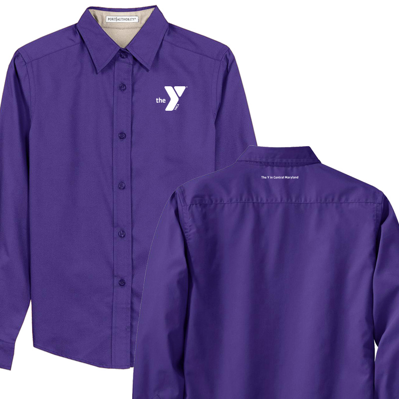 Ladies Long Sleeve Easy Care Shirt - Purple