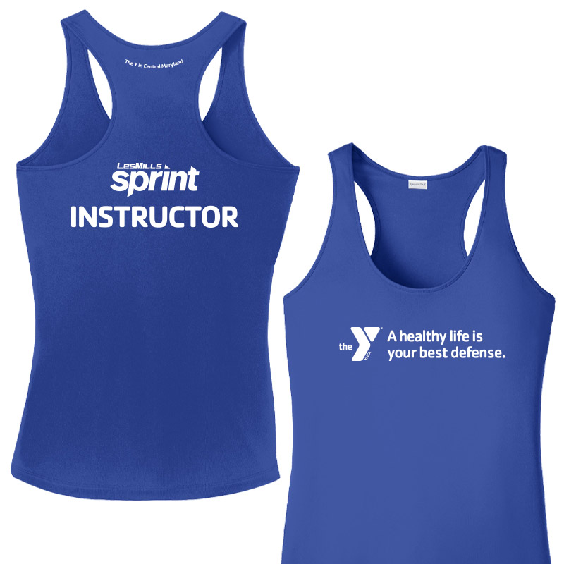 Les Mills Sprint Ladies Racerback Tank : Best Defense - Royal