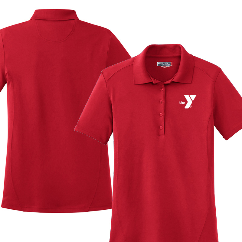 Preschool Ladies Raglan Accent Polo - Red