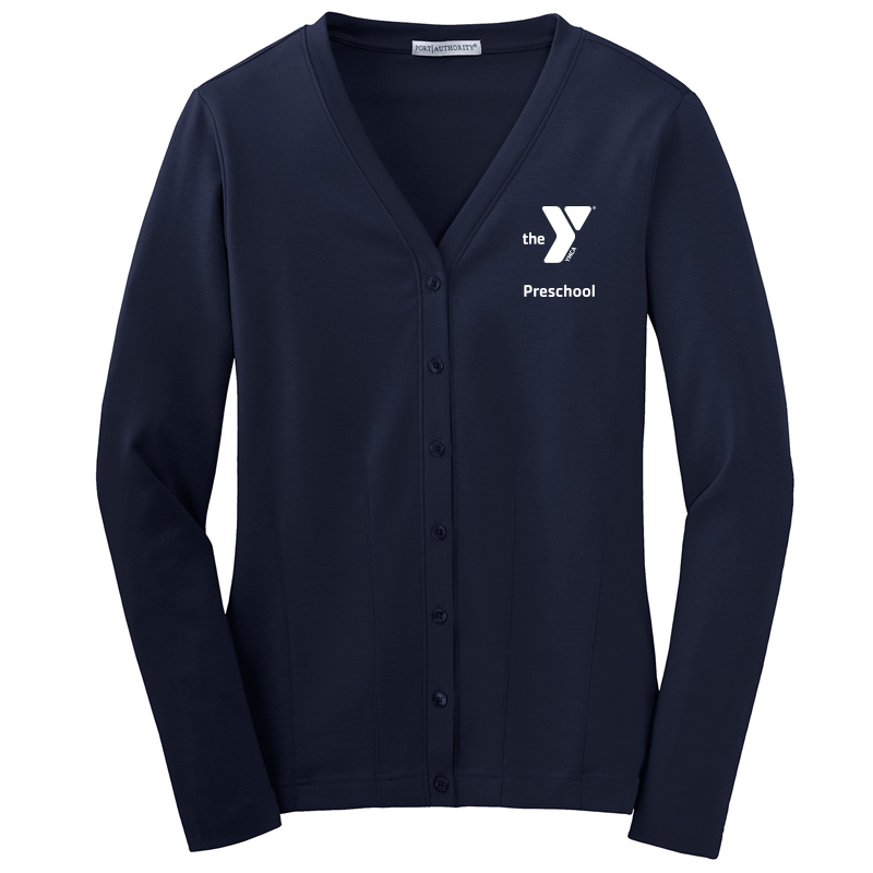 Preschool Ladies Modern Stretch Cotton Cardigan - Navy